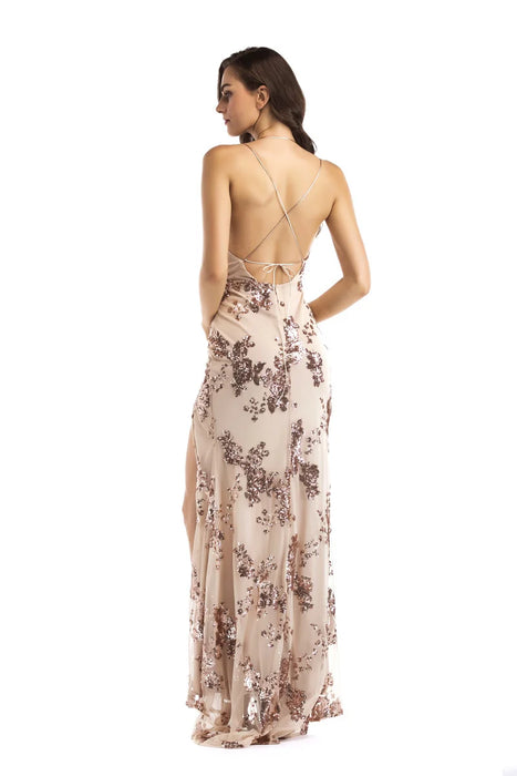 Black Sequins maxi Summer dress women Elegant Backless Party Dress long club Bodycon dresses