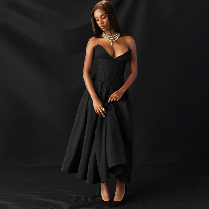 Suninheart Black Elegant Wedding Events Dress Sexy Strapless Corset Dress Midi Christmas Party Dresses for Women Clothing 2023 Read Size Chart 1 / M ( Suninheart Black Elegant Wedding Events Dress Sexy Strapless Corset Dress Midi Christmas Party Dresses for Women Clothing 2023 Read Size Chart 1 / M (