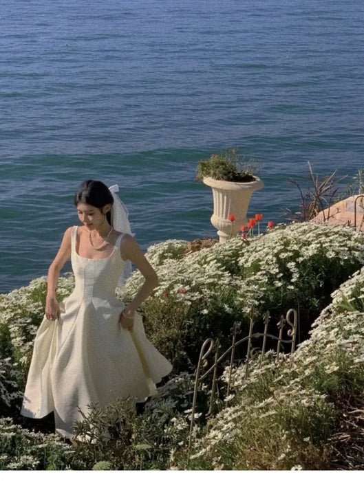 Summer Women Fashion Elegant Prom Midi Dresses Princess Female Evening Party A Line