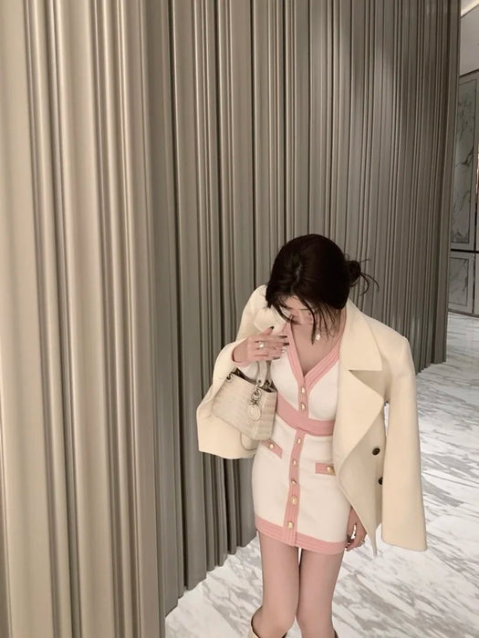 Fall Winter Sweater Women Vintage Long Sleeve Slim Sexy Bodycon Dress Fashion Office Lady