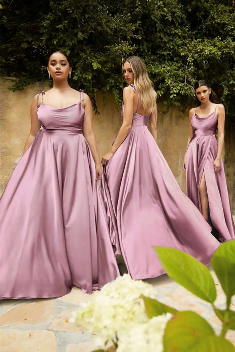 Mint Green Bridesmaid Dresses Side Slit Backless Gown Long Satin Summer Evening Dress For Women
