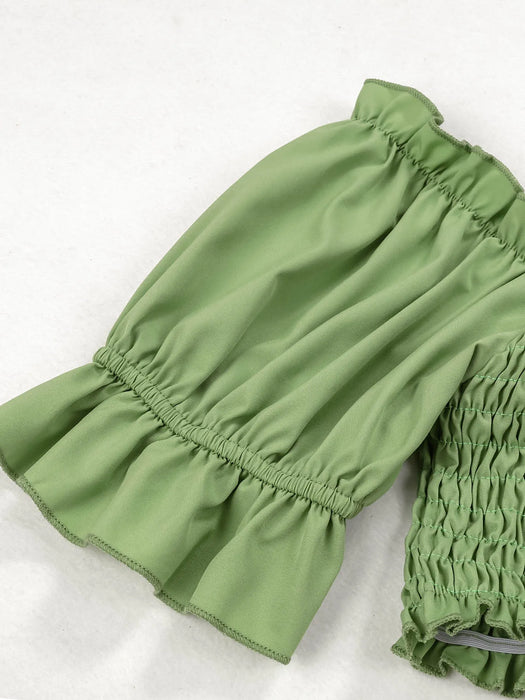 Two Piece Set For Women High Waist Skirt Off-shoulder Top Bandage Clothing A-line Ladies Dresses Summer Beach Vacation Skirt Set