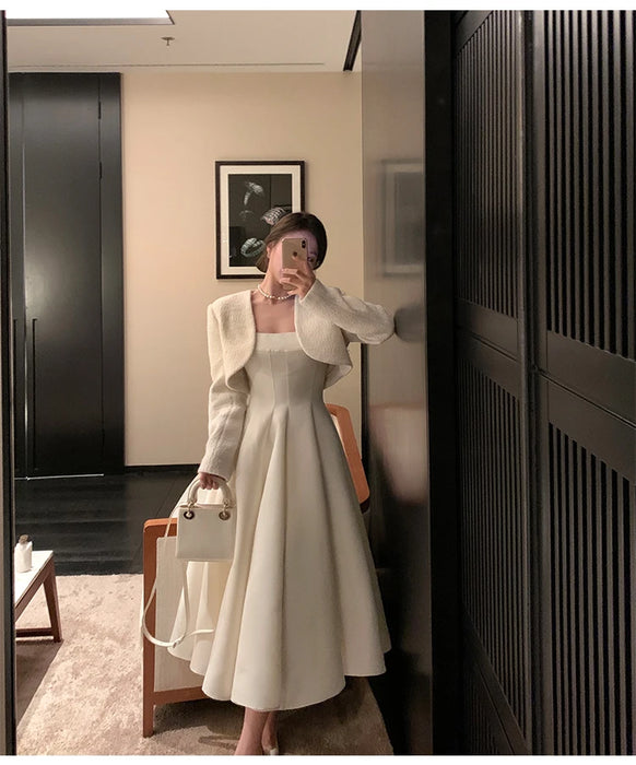 Summer Women Fashion Elegant Prom Midi Dresses Princess Female Evening Party A Line