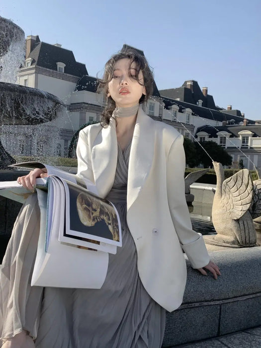 Womens French Elegant Ruffle Irregular Long Dress Pleated Party Evening