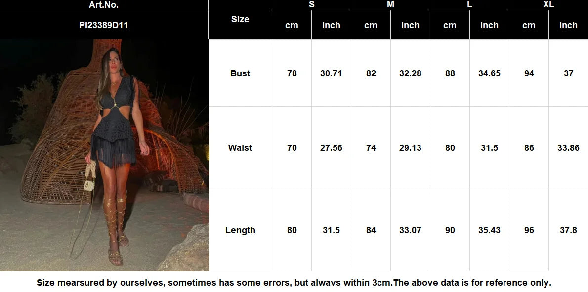Sexy Women Black Leopard Tassel Mini Dresses Sleeveless Naked Waist Dress Summer Party Evening dress for women