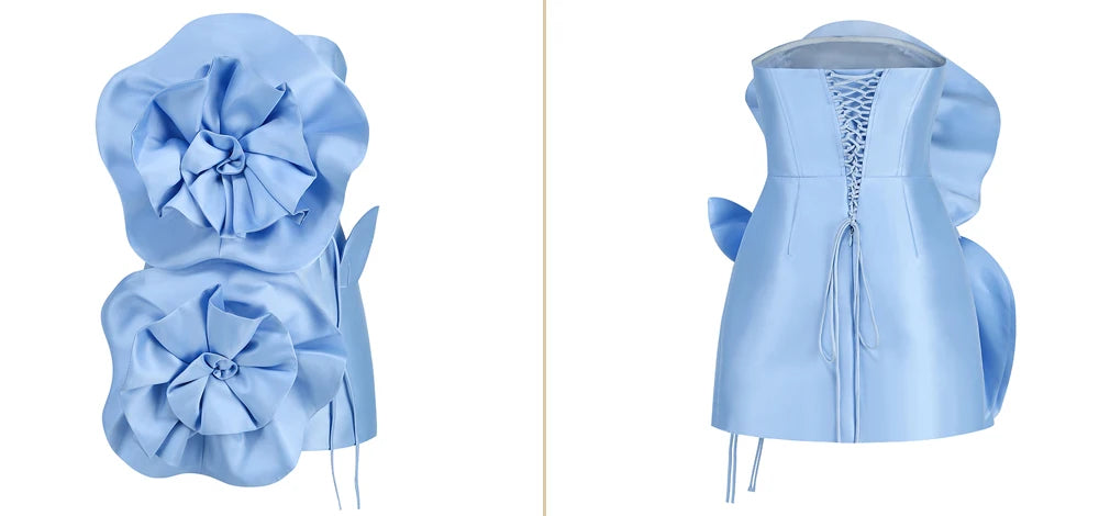 New decoration flower dress Women's temperament back tiedesign party ceremonial dress