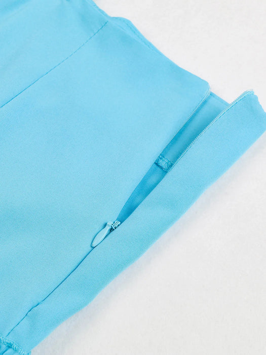 Summer Sexy Solid Women Dresses Deep V Sleeveless Naked Waist Split Long Dress Fashion Casual Party A-line