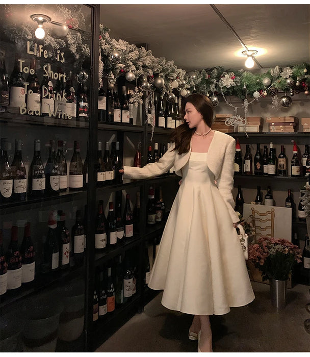 Summer Women Fashion Elegant Prom Midi Dresses Princess Female Evening Party A Line