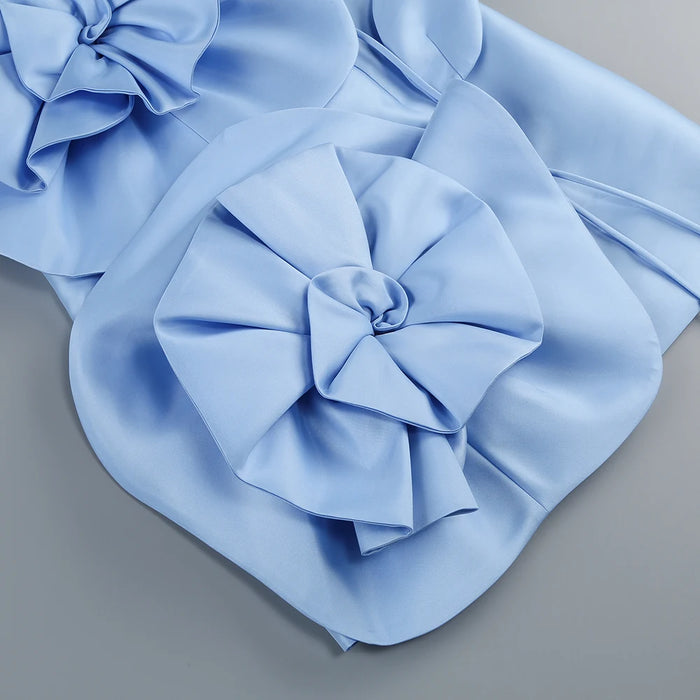 New decoration flower dress Women's temperament back tiedesign party ceremonial dress