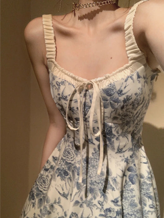 Summer Floral Elegant Midi Dress Women Even Party Black Formal Dresses Sleeveless Bodycon