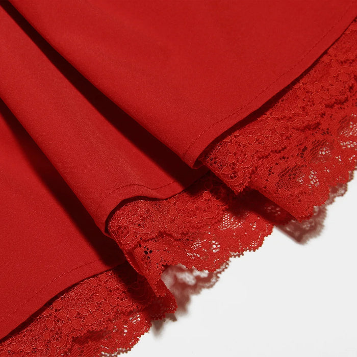 Summer Dresses for Women Red Spaghetti Strap A Line Dress Lovely Elegant Lace Up Party Dress Mini Vacation Dress