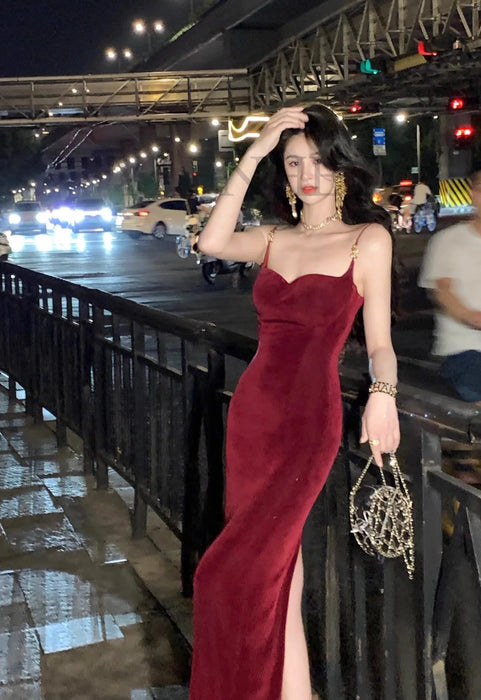 Designer Fashion Sexy Slim Fit Bodycon Dress for Women Long Party Club Prom Evening Strap Midi Dresses