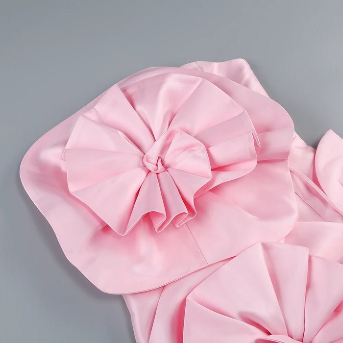 New decoration flower dress Women's temperament back tiedesign party ceremonial dress