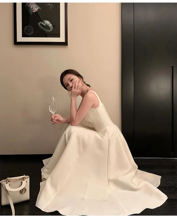 Summer Women Fashion Elegant Prom Midi Dresses Princess Female Evening Party A Line