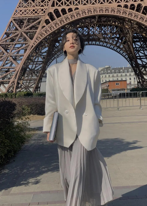 Womens French Elegant Ruffle Irregular Long Dress Pleated Party Evening