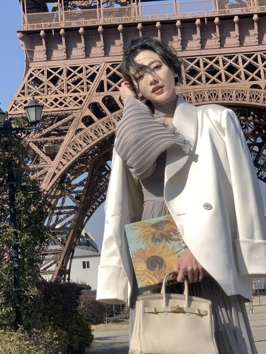 Womens French Elegant Ruffle Irregular Long Dress Pleated Party Evening