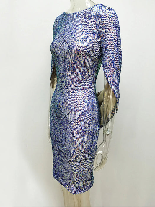 Sequin Dress Women Summer vintage Club Mini Evening Party Bodycon Dress