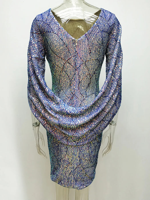 Sequin Dress Women Summer vintage Club Mini Evening Party Bodycon Dress