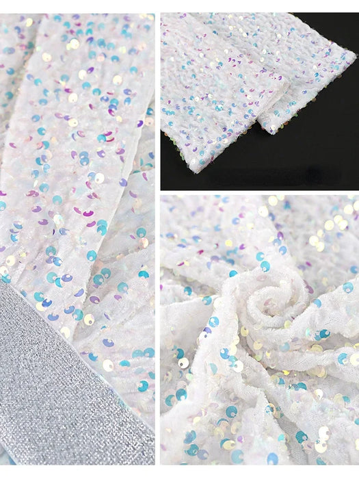 Large Size Sequin Dress Sparkly Glitter Velvet Midi Bodycon Dress Party Clothes