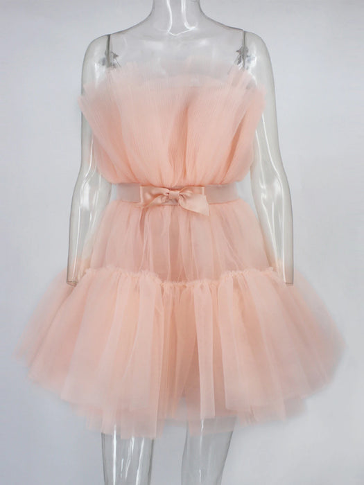 Mini white mesh summer dress women elegant luxury wedding party dress birthday bridesmaid evening dresses