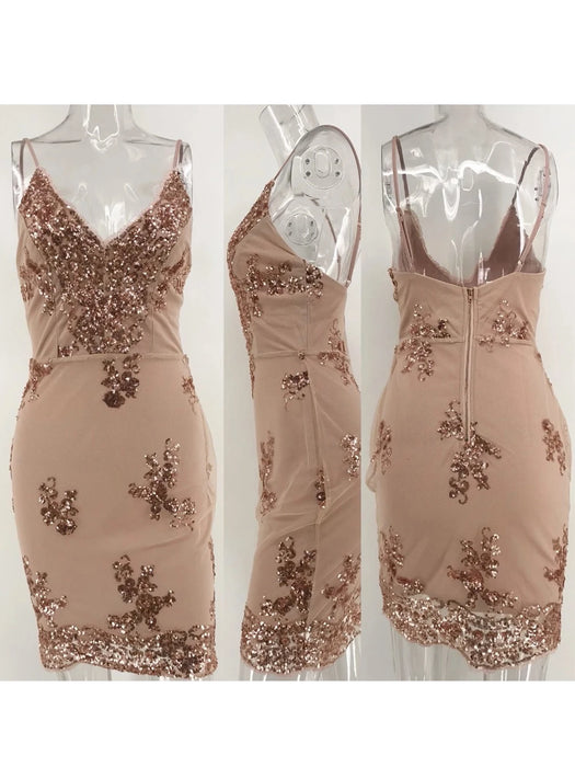 Sequin Summer Dress Women Mini Black bodycon Party dress woman Dresses