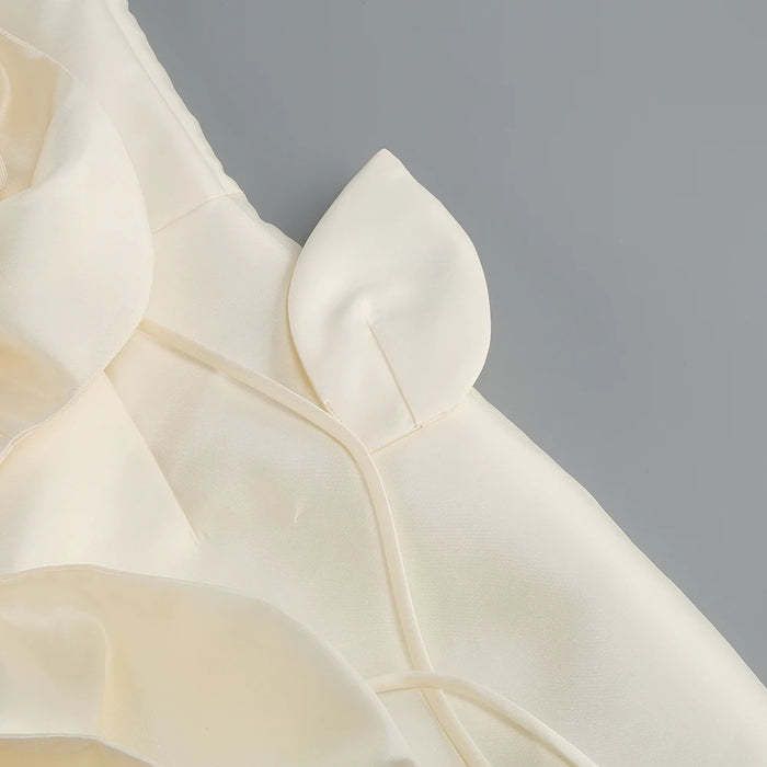 New decoration flower dress Women's temperament back tiedesign party ceremonial dress