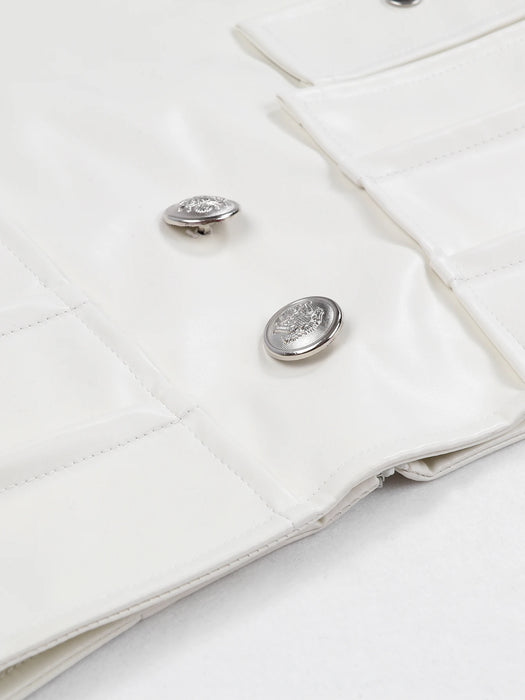 Solid Women Two Piece Skirt Set Turn-down Collar Long Sleeve Zipper Top Slim Button Midi Skirt Elegant Lady Formal Work Clothing Suit