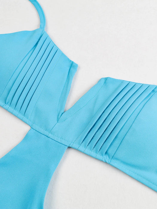 Summer Sexy Solid Women Dresses Deep V Sleeveless Naked Waist Split Long Dress Fashion Casual Party A-line