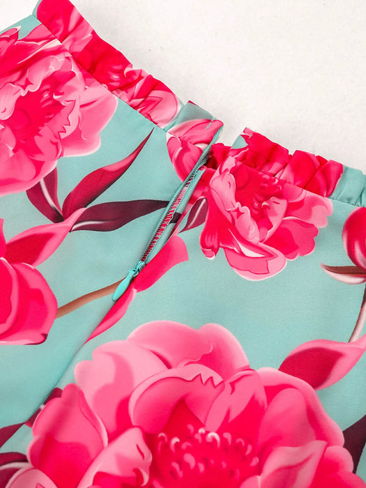 Two Piece Set For Women High Waist Skirt Off-shoulder Top Bandage Clothing A-line Ladies Dresses Summer Beach Vacation Skirt Set