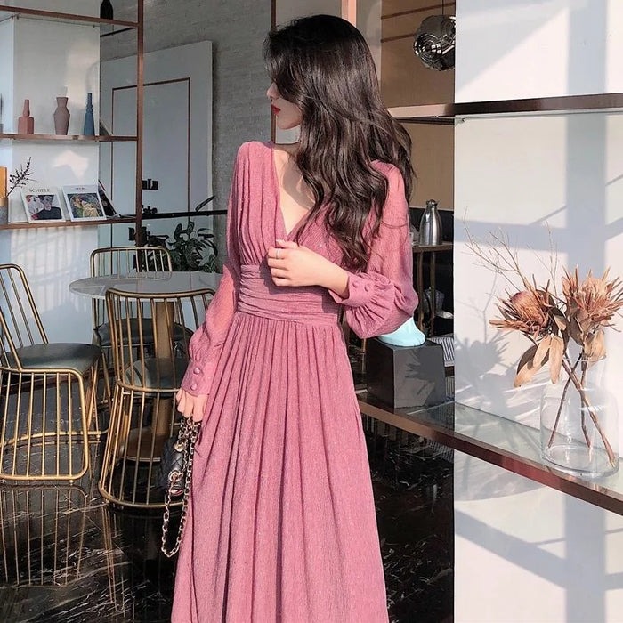 Dresses for Women Party Sequin Midi Dress Female Chiffon Slim Woman Dress Elegant Fall