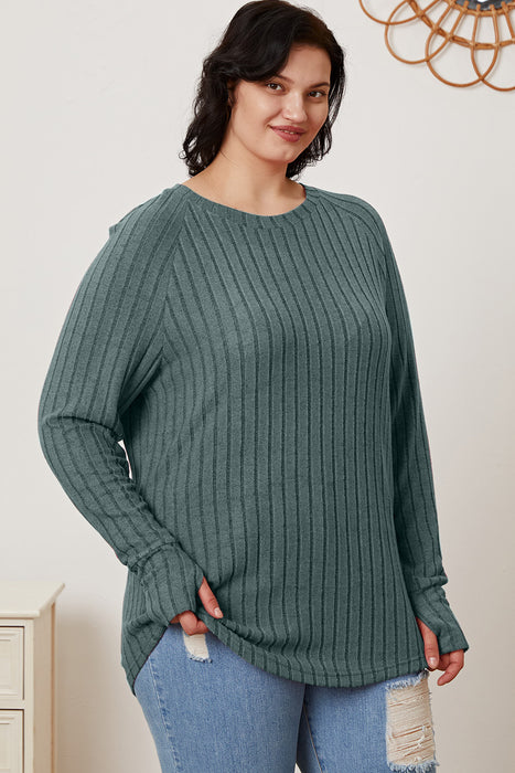 Basic Bae Ribbed Thumbhole Sleeve T-Shirt