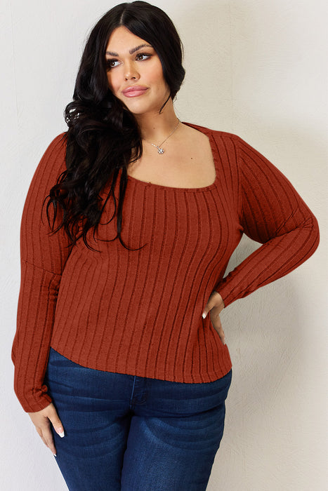 Basic Bae Ribbed Long Sleeve T-Shirt