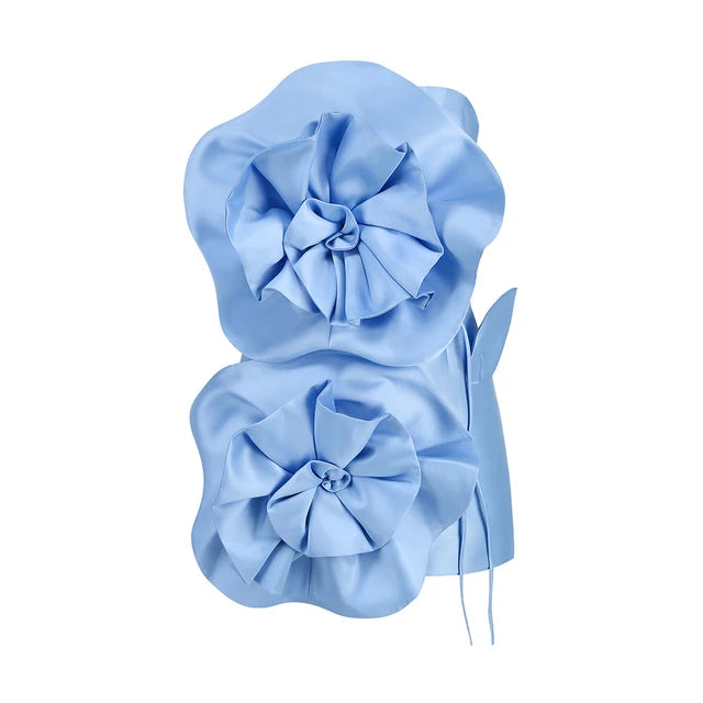 New decoration flower dress Women's temperament back tiedesign party ceremonial dress