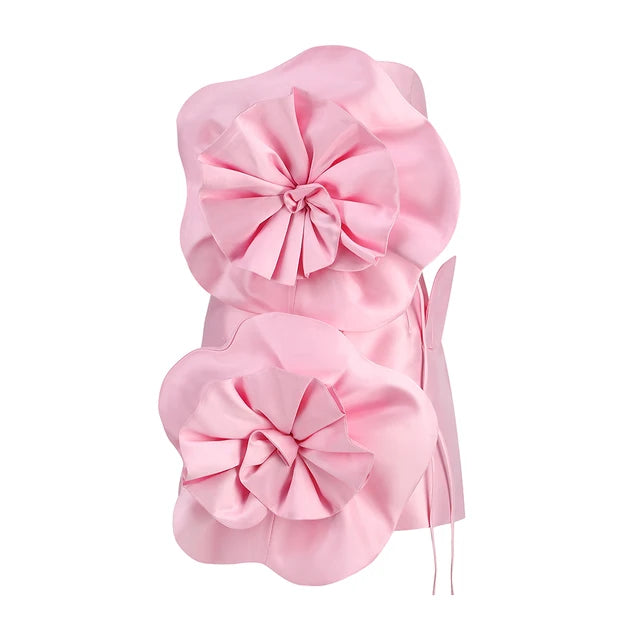 New decoration flower dress Women's temperament back tiedesign party ceremonial dress