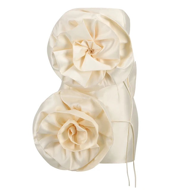 New decoration flower dress Women's temperament back tiedesign party ceremonial dress