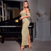 Dresses Fashion Off Shoulder Strapless Dress For Women Sexy Short Sleeve Celebrity Runway Evening Party Maxi Dress AwsomU