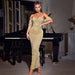 Dresses Fashion Off Shoulder Strapless Dress For Women Sexy Short Sleeve Celebrity Runway Evening Party Maxi Dress AwsomU