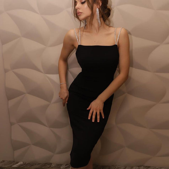 Dresses Spaghetti Strap Backless Bandage Dress For Women Sexy Diamonds Celebrity Club Evening Runway Party Dresses AwsomU
