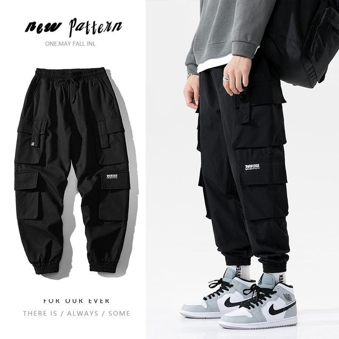 Men Fashion Street Harem Pants Hip Hop Elastic Cargo Pants Joggers Trousers  New 