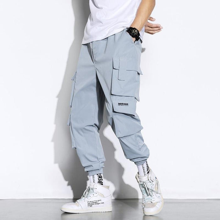 Men Hip Hop Joggers Cargo Pants Multi-Pockets Trousers Sweatpants