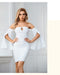 Dresses Women Off Shoulder Long Sleeve Bandage Dress Sexy Hollow Out White Mini Club Celebrity Runway Party Dress|Dresses| AwsomU