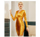 Dresses Women Fashion Long Sleeve Hollow Out Club Dress Sexy V Neck Celebrity Draped Runway Evening Party Dresses AwsomU
