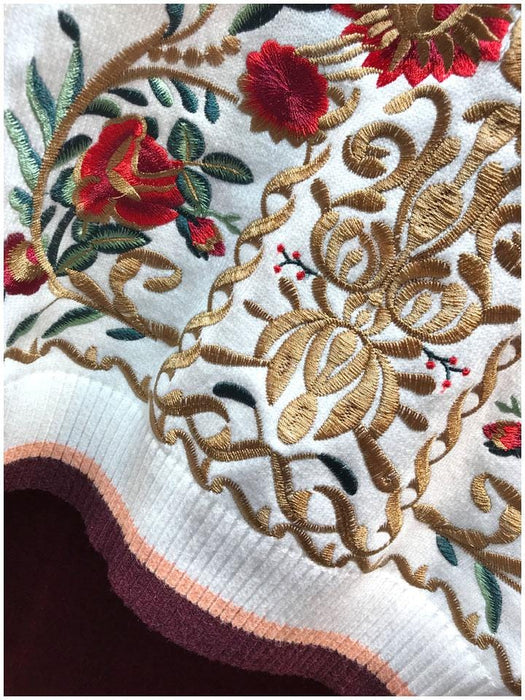 Pullovers Svoryxiu High Quality Wool Blend Pullover Sweater Women's luxury Floral Embroidery Autumn Winter Runway Thick Knitting Jumper|Pullovers| AwsomU