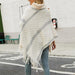 Scarfs Fur Collar Shawl Sweater Women Fall Ponchos and Capes Long Poncho AwsomU
