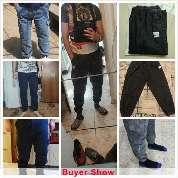 Plus Size Jeans Men Loose Joggers Streetwear Harem Jeans