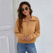 Women's Hoodie Turn Down Collar Hoodie Woman Solid Zipper Long Sleeve Ladies Casual Tops Spring Fall Fashion Pullover Female Sweatshirt| AwsomU