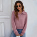 Women's Hoodie Turn Down Collar Hoodie Woman Solid Zipper Long Sleeve Ladies Casual Tops Spring Fall Fashion Pullover Female Sweatshirt| AwsomU