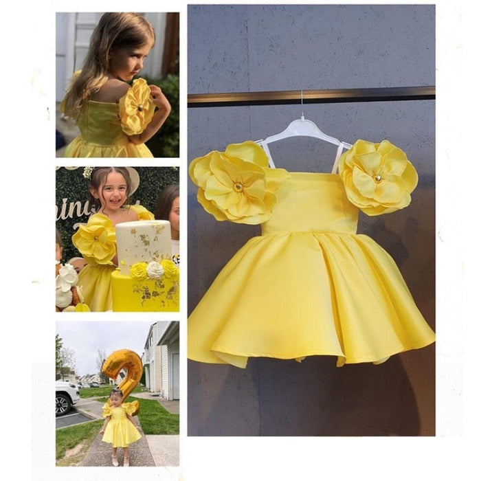 Baby Girl Birthday Party Princess Dress Summer Sleeveless Pattern Girl –  marryshe