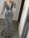 Dresses Women Tassel Solid Color Long Sleeve Sequin Long Full Dress AwsomU