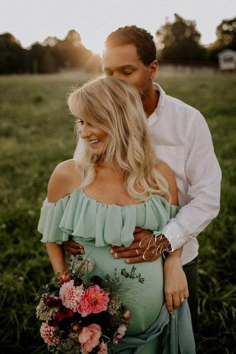 Mermaid Maternity Dresses For Photo Shoot Pregnant Women Pregnancy Dress Lake blue / S Mermaid Maternity Dresses For Photo Shoot Pregnant Women Pregnancy Dress Lake blue / S